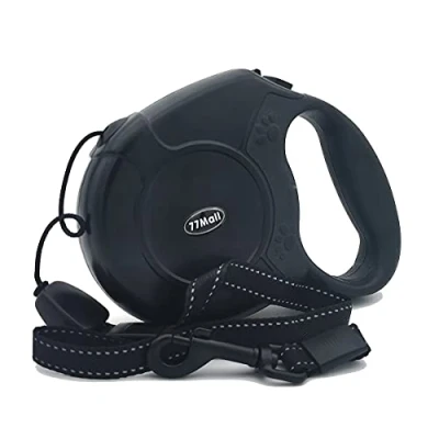 Image of Retractable Dog Leads 26ft Pet Adjustable Leash for Small Medium Large Dogs Up to 49.8Kg (Black)