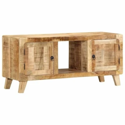 Image of vidaXL TV Cabinet 105x46x32 cm Solid Wood Rough Mango