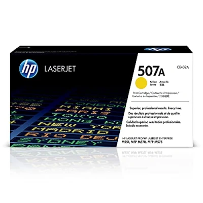 Image of HP CE402A 507A Original LaserJet Toner Cartridge, Yellow, Single Pack