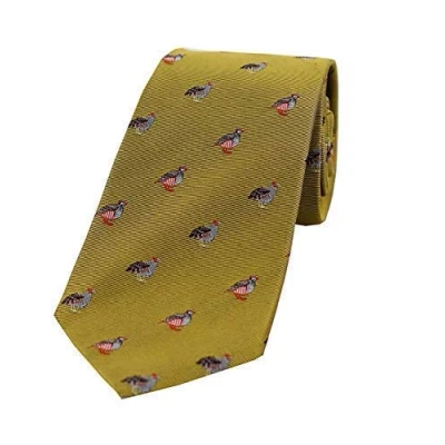 Image of Soprano Grouse and Partridge gold Silk Tie