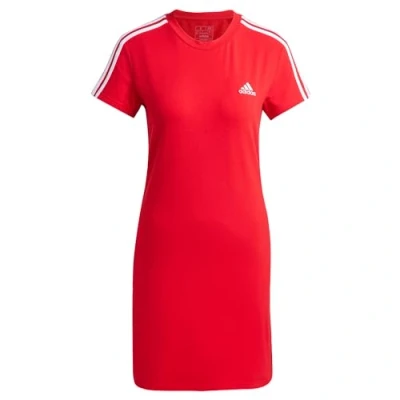 Image of adidas Sportswear Essentials Stripes Single Fitted TEE Dress Jersey dress, Women&#039;s, Size: XS, Better scarlet