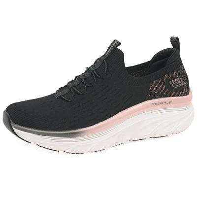 Image of Skechers Sport D&#039;LUX Walker Trainers, Women&#039;s, Size: 2.5, Schwarz Synthetics