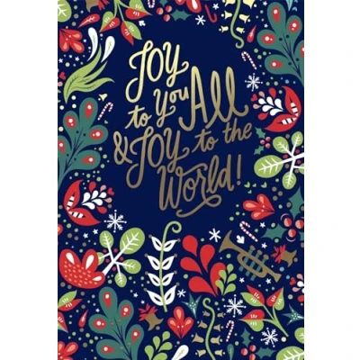 Image of Cards Joy to You All Christmas, Festive Floral Design