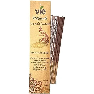 Image of Vie Naturals Hand Rolled Incense, Pack Of 20 Sticks, Sandalwood