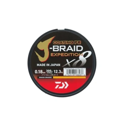 Image of Daiwa J Braid Expedition X8E Braided line Smash Orange 0.20mm/16kg (150m) fishing