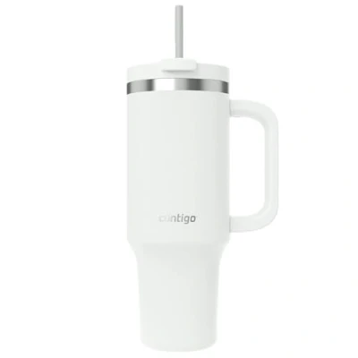Image of Contigo Streeterville Tumbler 1200 ml with Handle Stainless Steel Vacuum Insulated Water Bottle Straw and Lid Cold for 29 Hours Travel Mug Thermal Flask BPA Free
