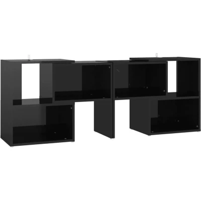 Image of vidaXL TV Cabinet High Gloss Black 104x30x52 cm Engineered Wood