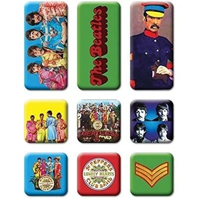 Image of The Beatles Sgt Pepper 9pce Fridge Magnet Set