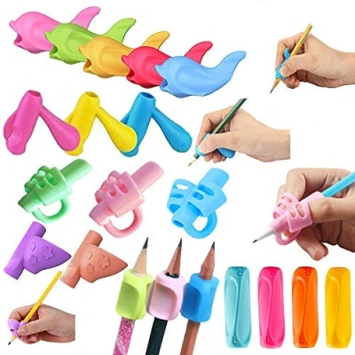 Image of Pencil Grippers for Kids Handwriting 20Pcs Finger Grips Holder Ergonomic Writing Aid Grip Posture Correction Training Tools Children Preschoolers Adults(6 Types)