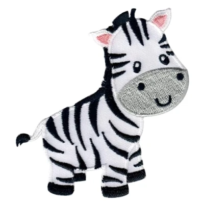 Image of PatchMommy Zebra Patch, Iron On/Sew On Embroidered Applique Motif for Children Kids Baby