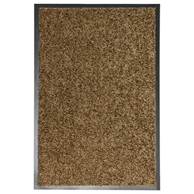 Image of vidaXL Doormat Washable Non slip Home Garden Wash and Clean Mat Barrier Welcome Entrance Rug for Front Door Dirt Trapper Shoes Scraper Brown