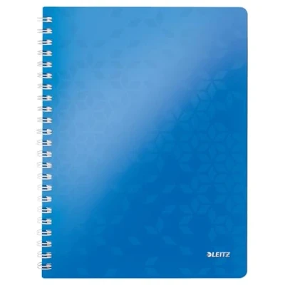 Image of Leitz A4 Flexible Cover Notebook, Blue (Wire Bound, 80 Sheets, Ruled, 90 gsm Ivory Paper, Wow Range), Pack of 1