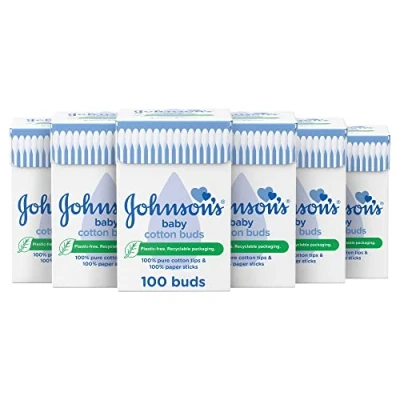 Image of Johnson&#039;s Baby Cotton Buds 100s (Pack of 12)