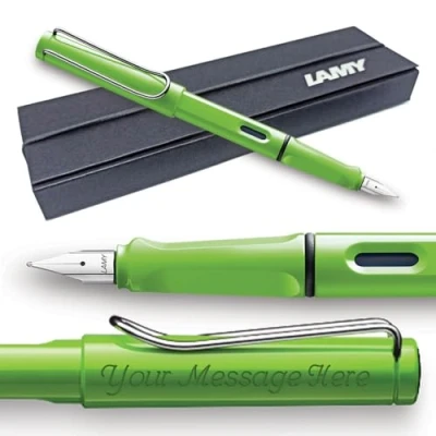 Image of Fountain Pen Lamy Safari Personalised with Engraving (Broad Nib, Green)