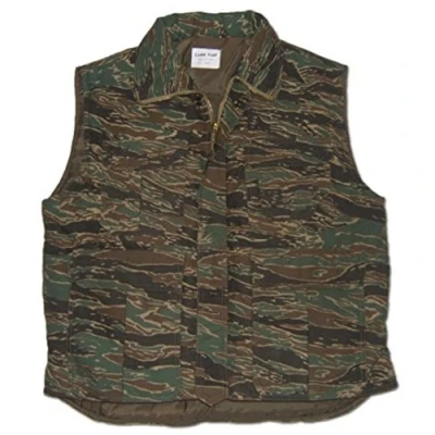 Image of Camouflage Multi Pocket Padded Bodywarmer Gilet (XL, Tiger Stripe)