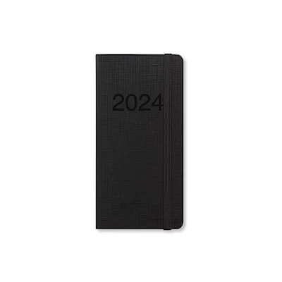 Image of Letts Memo Slim week to view 2024 diary black