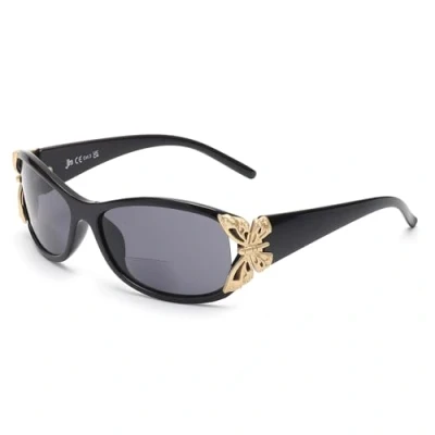 Image of JM Bifocal Reading Sunglasses for Women Fashion Sun Readers Outdoor Glasses UV400 Protection Black +1.5