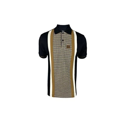 Image of Trojan Jacquard Dogtooth Panel Polo TR/8719 2XL Black