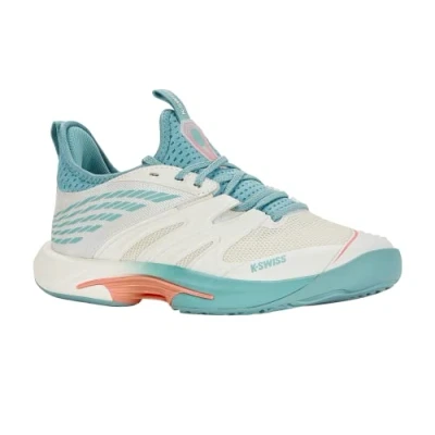 Image of K Swiss Performance Women&#039;s SPEEDTRAC Tennis Shoe, Blanc de Blanc/Nile Blue/Desert Flower, 10 UK