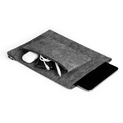Image of Durable Felt Laptop Sleeve MultiBag Effect, for 13 inch Laptops and Tablets, Made from 60 Percent Recycled PET Felt, Includes Accessory Bag, Anthracite Grey