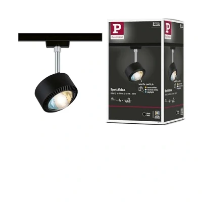 Image of Paulmann URail Aldan LED spot, black matt, metal, CCT