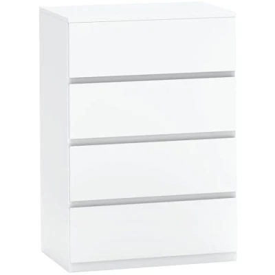 Image of HOMCOM Chest of Drawers, 4 Drawers Storage Cabinet Floor Tower Cupboard for Bedroom Living Room, White