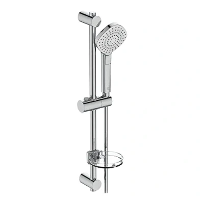 Image of Ideal Standard Shower Kit Including Evo Diamond Multi Spray Pattern Head, 600mm Rail and 1.75m Hose, B2621AA, Chrome