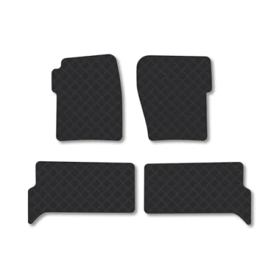Image of Rubber Car Mats Compatible with Land Rover Discovery 2 (1998 2004) Tailored Fit Floor Set Accessory Black Custom 4 Pieces Clips Anti Slip Backing, Heavy Duty &amp; Waterproof