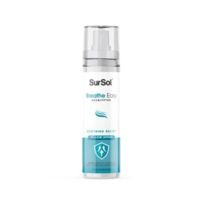 Image of SurSol Breathe Easy Cold &amp; Flu Relief Sleep Spray Pillow Mist Anti Snore Aid, Clears Airways, Blocked Sinuses Eucalyptus Fragrance 100ml