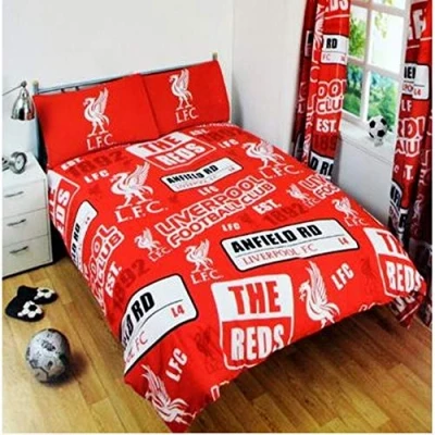 Image of Liverpool Official Patch Double Duvet Cover Set Red