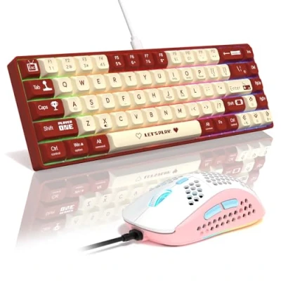 Image of MAMBASNAKE AJAZZ AK680 Mechanical Keyboard, 68 Key 60 Percent Hot Swappable Gaming Keyboard + 6 Adjustable DPI 6400 Mouse with RGB Light, for PC/Mac/Laptop Gamer (Brown Tactile Switch)