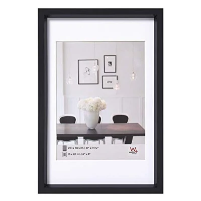 Image of walther Design Picture Frame Black 40 x 50 cm with PassepArtout, Steel Style Plastic ES050B