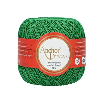 Image of Anchor Freccia Crochet Yarn 12 4771012 00227 Green, 100% Cotton