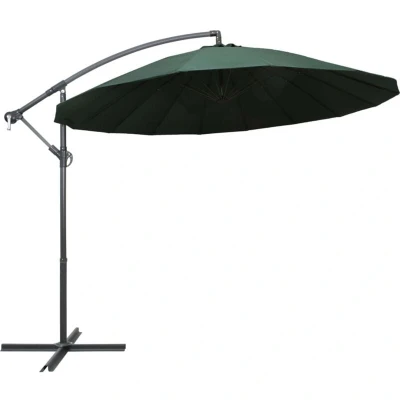 Image of vidaXL Hanging Garden Parasol Green 3 m Aluminium Pole