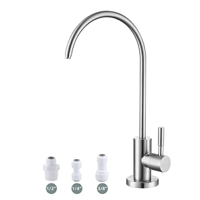 Image of Drinking Water Tap,Easy to Install Sink Filter Tap,Lead Free Reverse Osmosis Tap for Kitchen Bar Sink,Brushed Nickel SUS304 Stainless Steel