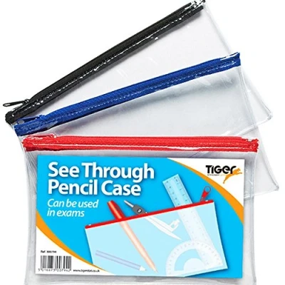 Image of Tiger Pencil case Clear See Through Short 20x12.5cm x 1 Single