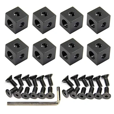 Image of Zeberoxyz 8PCS Black Corner Bracket Cube with Screws 2020Series for Slot 6mm Aluminum Extrusion Profile Accessories (8pcs Square Corner)