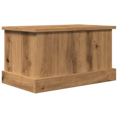 Image of vidaXL Storage Box Toy Chest Blanket Artisan Oak Engineered Wood 30 x 50 28 cm Versatile Living Room/Bedroom