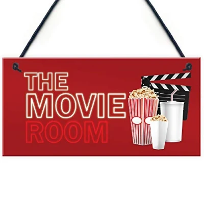 Image of RED OCEAN Home Cinema Room Hanging Sign Decor Gift Man Cave Shed Summer House
