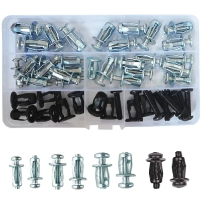 Image of 40 Sets(80pcs) M4 M5 M6 Jack Nuts Petal Expansion Nut Thins Fixings Dowels with Screws Assembly for Hollow Wall Iron Skin Line Use in Thin Soft