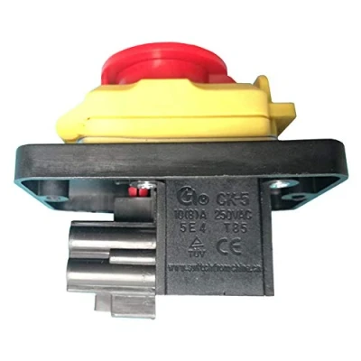 Image of CK 5 250V 10(8) A 4 Pins Waterproof Electromagnetic Push Button Switch Electric Tool Emergency Stop Switches for Industrial Woodshop and Metalwork Machines