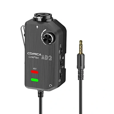 Image of Comica Linkflex.AD2 Microphone Preamp, Audio Mixer with Real Time Monitor, XLR/ 6.35mm 3.5mm Adapter for iPhone, Ipad, Mac/PC, Smartphone, and DSLR Cameras