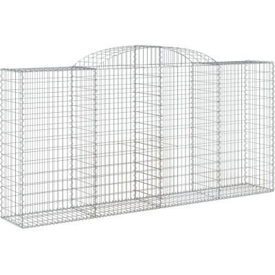 Image of vidaXL Arched Gabion Baskets 3 pcs 300x50x140/160 cm Galvanised Iron