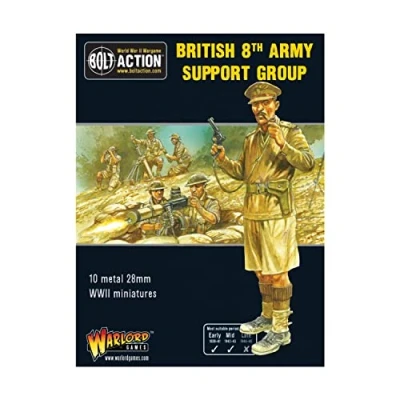 Image of Warlord Games 8th Army Support Group 28mm Scale Metal Miniatures for Bolt Action Highly Detailed World War 2 Table top Wargaming