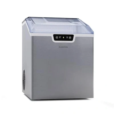 Image of Klarstein 3.2L Small Ice Maker Machine, Counter Top Machine For Home and Kitchen, Fast Operation, Makes 18 kg of Bullet Ice, Safety Alarms, Self Cleaning Countertop Cube