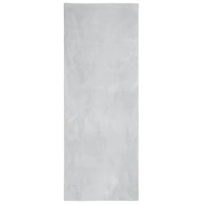 Image of vidaXL Grey Soft Short Pile Rug Non Slip Backing, Machine Washable, Suitable for Underfloor Heating, Ideal Living Room, Bedroom and Office, 80 x 200 cm