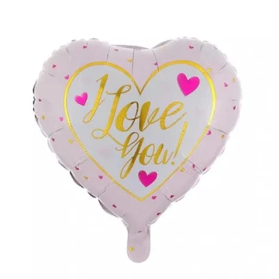Image of Pink/Gold I Love You Heart Foil Balloon, 45cm (2 pack)