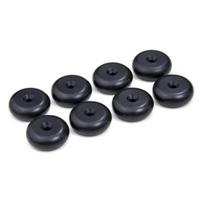 Image of PrecisionGeek Speaker Spike Pads Aluminium BLACK Round Shape 20mm diameter for HiFi Stands, Speakers, Sound Bars Set of 8 pieces
