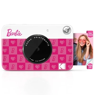 Image of Barbie x Kodak Printomatic Full Color Instant Print Digital Camera 5MP Portable Prints Colorful 2x3 Sticky Back Photos Iconic Style
