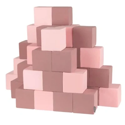 Image of KiddyMoon Soft Foam Cubes Building Blocks 14Cm For Children Multifunctional Construction Montessori Toy Babies, 48 Pieces, Cubes:Purple